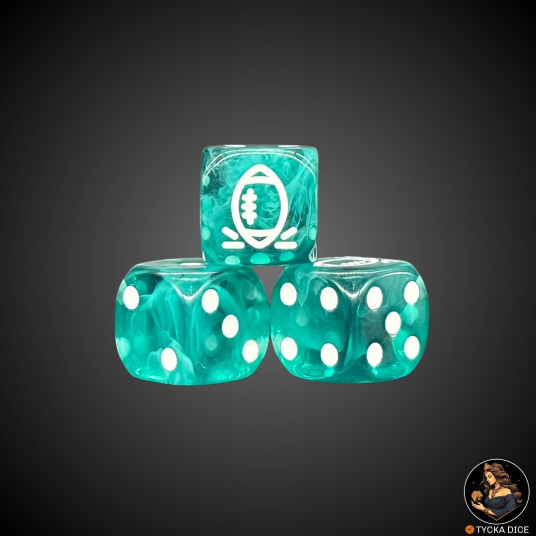 Translucid Blue with White Engraving D6