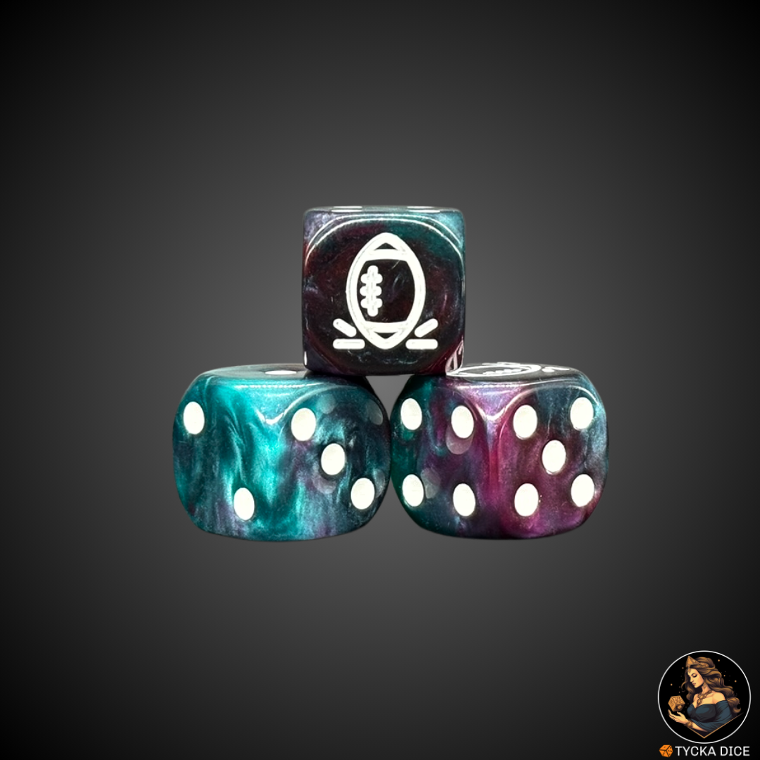 Blue and Purple Mix with White Engraving d6