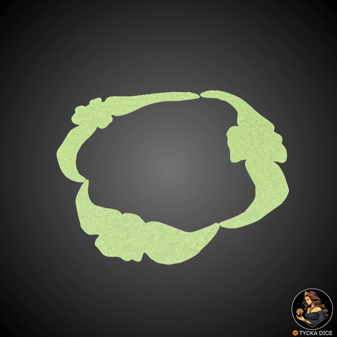 Dark green forest base silhouette for wargames, 3D printed terrain template