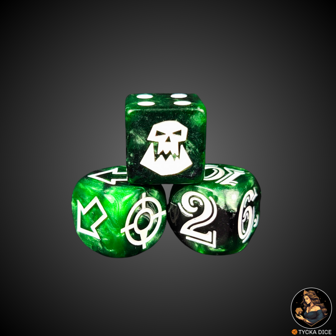 Green Horde Smashers SQUARED pack – 18 dice + scatter + artillery