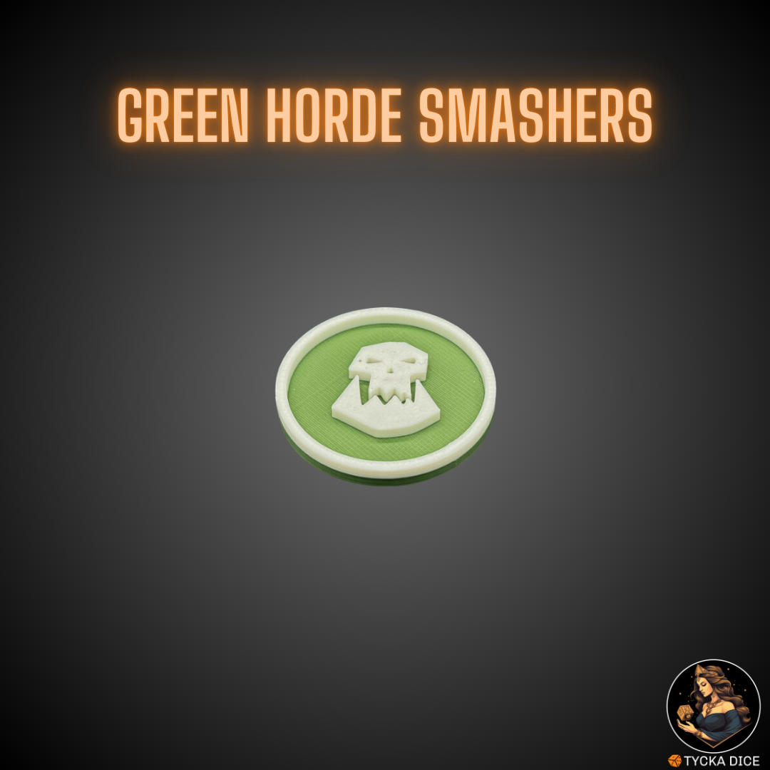 40mm token – Green Horde Smashers SQUARED – orc aesthetic