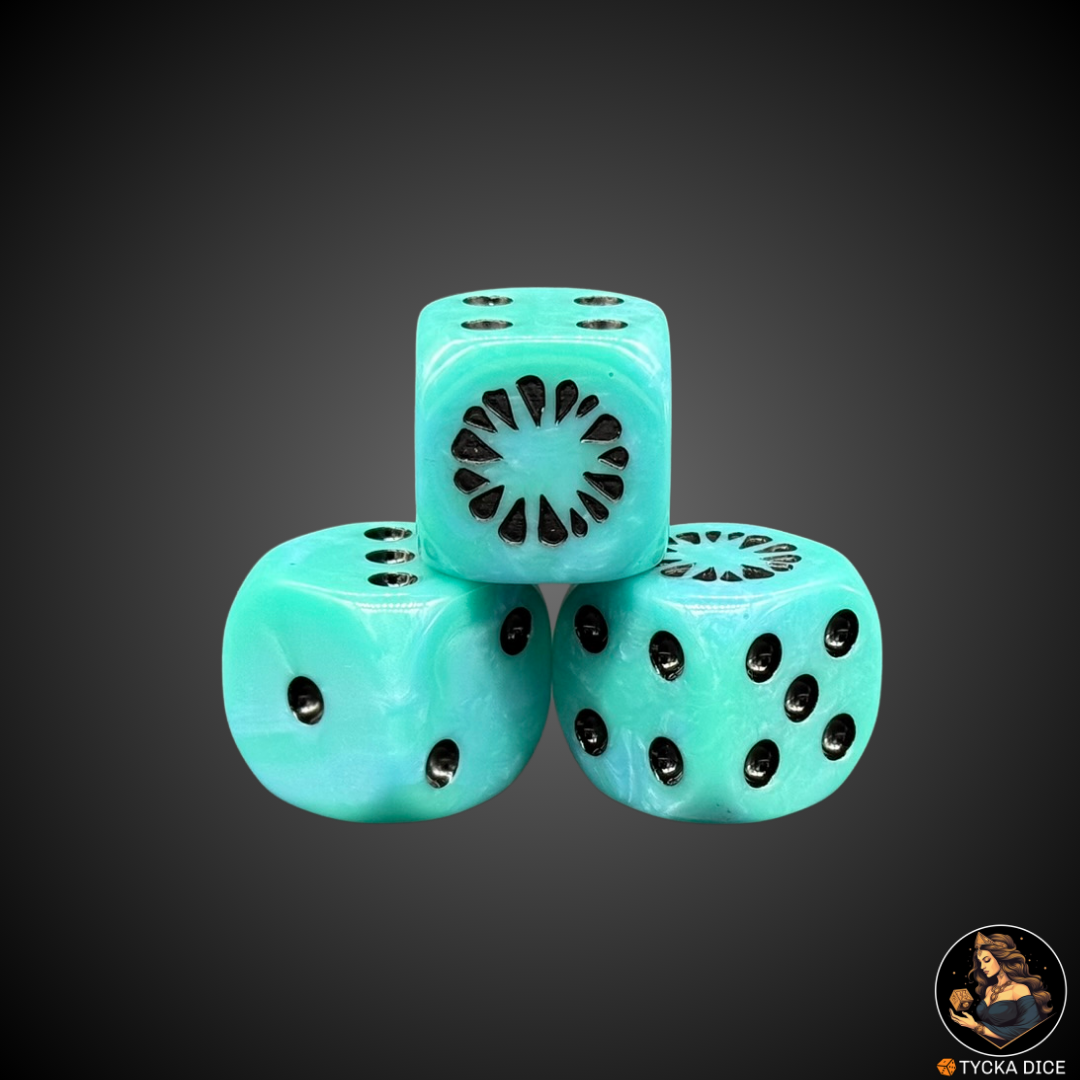 Oversized 20mm ice blue marbled die – Lords of the Frostfang MAX