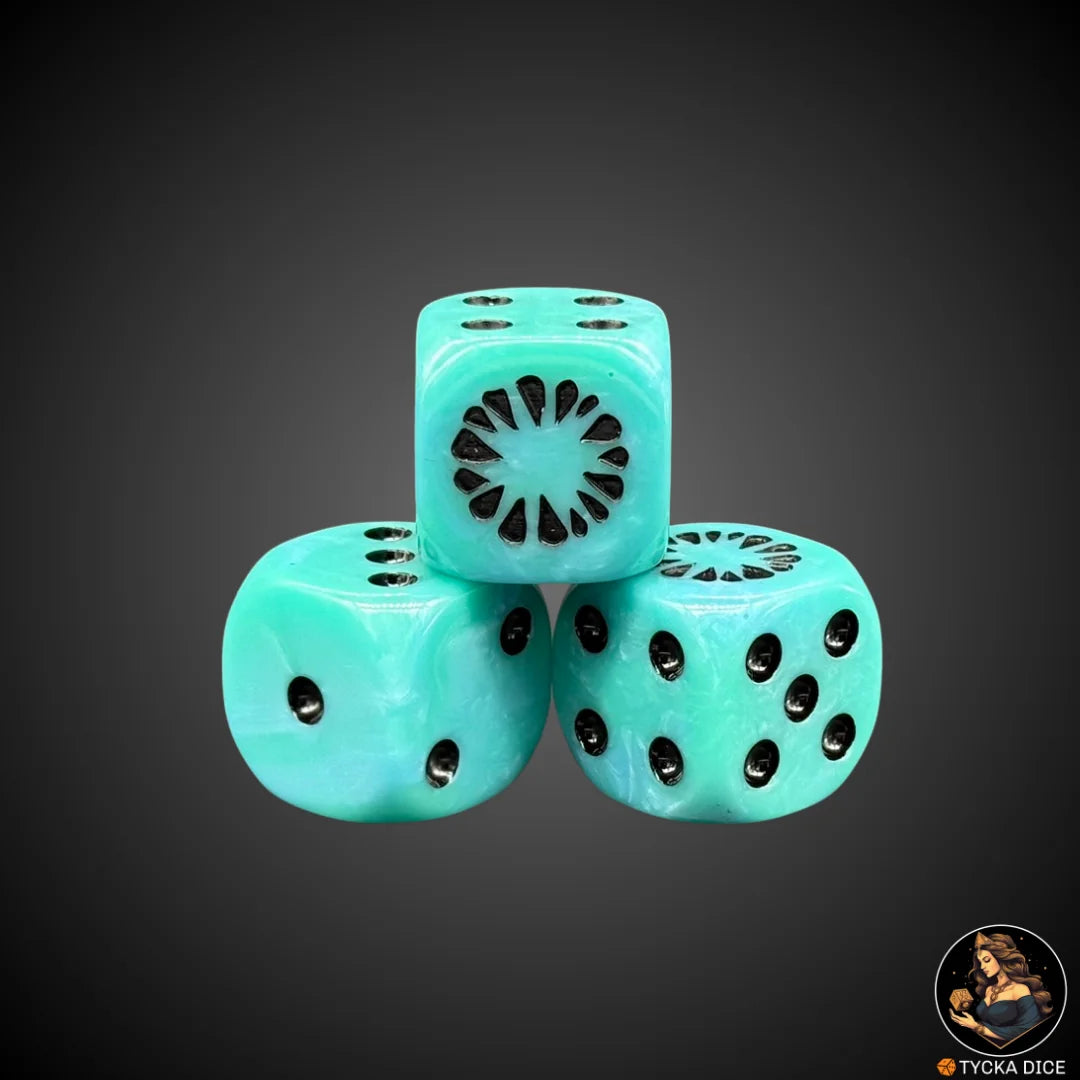 Oversized 20mm ice blue marbled resin die – Lords of the Frostfang MAX (single)