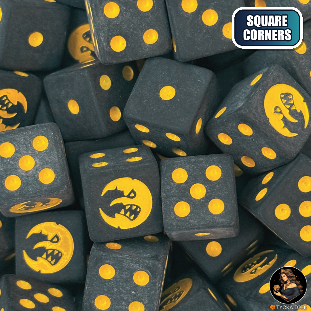 Moonshadow Marauders - Matte Black Dice Set — wargame dice, square corners | TYCKA DICE