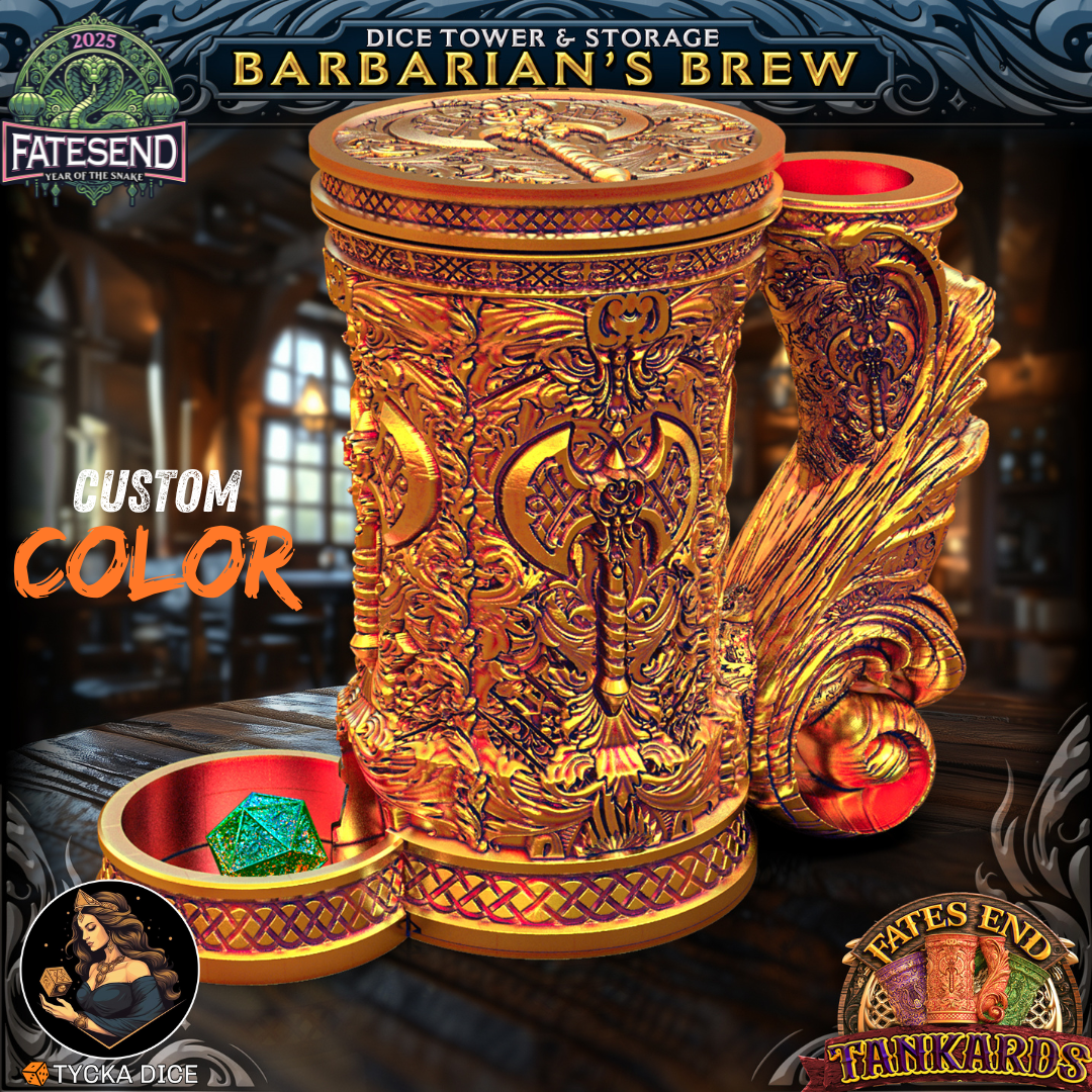 3D printed tankard dice tower – Barbarian