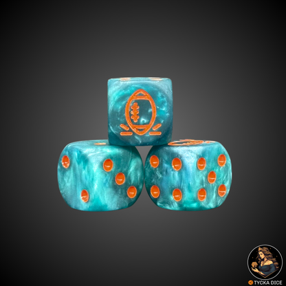 Matte Blue with Orange Engraving D6