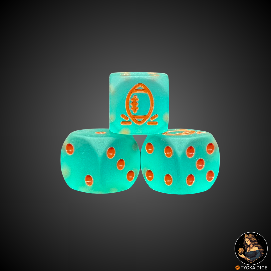 Translucid Matte Turquoise with Orange Engraving d6