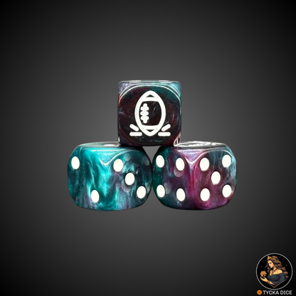 Blue and Purple Mix with White Engraving d6