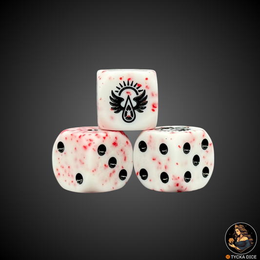 Winged Tear - Matte White Bloodspatter | DICE