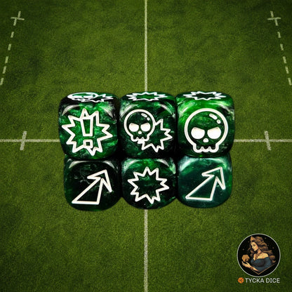 Fantasy Football Dice Classic Green - Attack Dice | TYCKA DICE