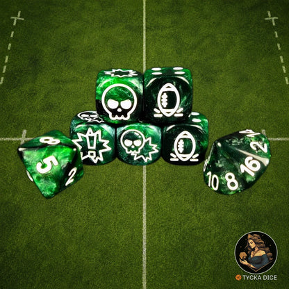 Fantasy Football Dice Classic Green - Complete Set | TYCKA DICE