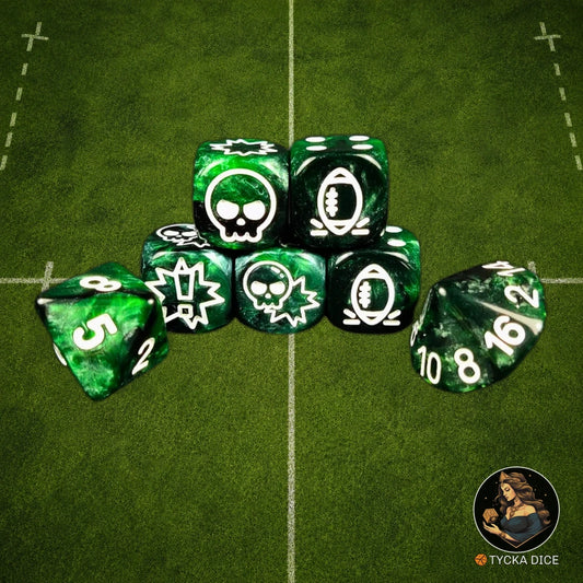 Fantasy Football Dice Classic Green - Complete Set | TYCKA DICE