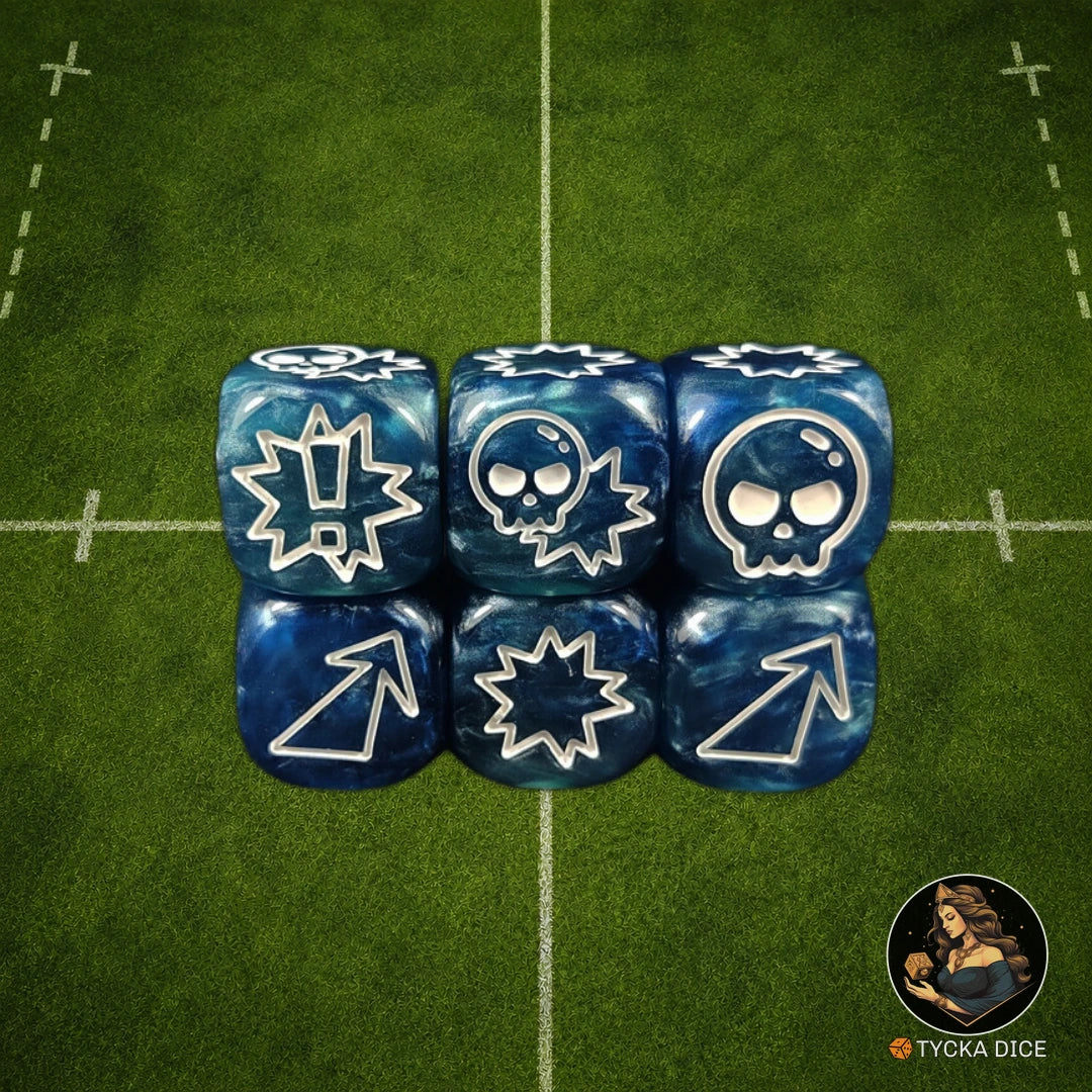 Fantasy Football Dice Classic Blue - Attack Dice | TYCKA DICE