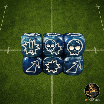 Fantasy Football Dice Classic Blue - Attack Dice | TYCKA DICE