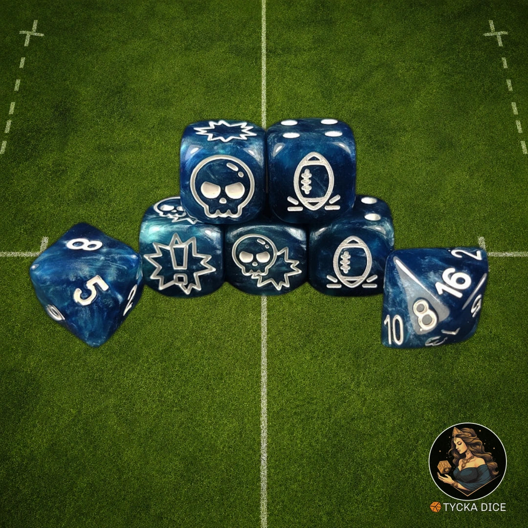 Fantasy Football Dice Classic Blue - Complete Set | TYCKA DICE