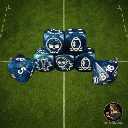 Fantasy Football Dice Classic Blue - Complete Set | TYCKA DICE