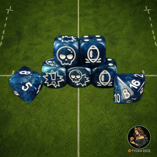 Fantasy Football Dice Classic Blue - Complete Set | TYCKA DICE