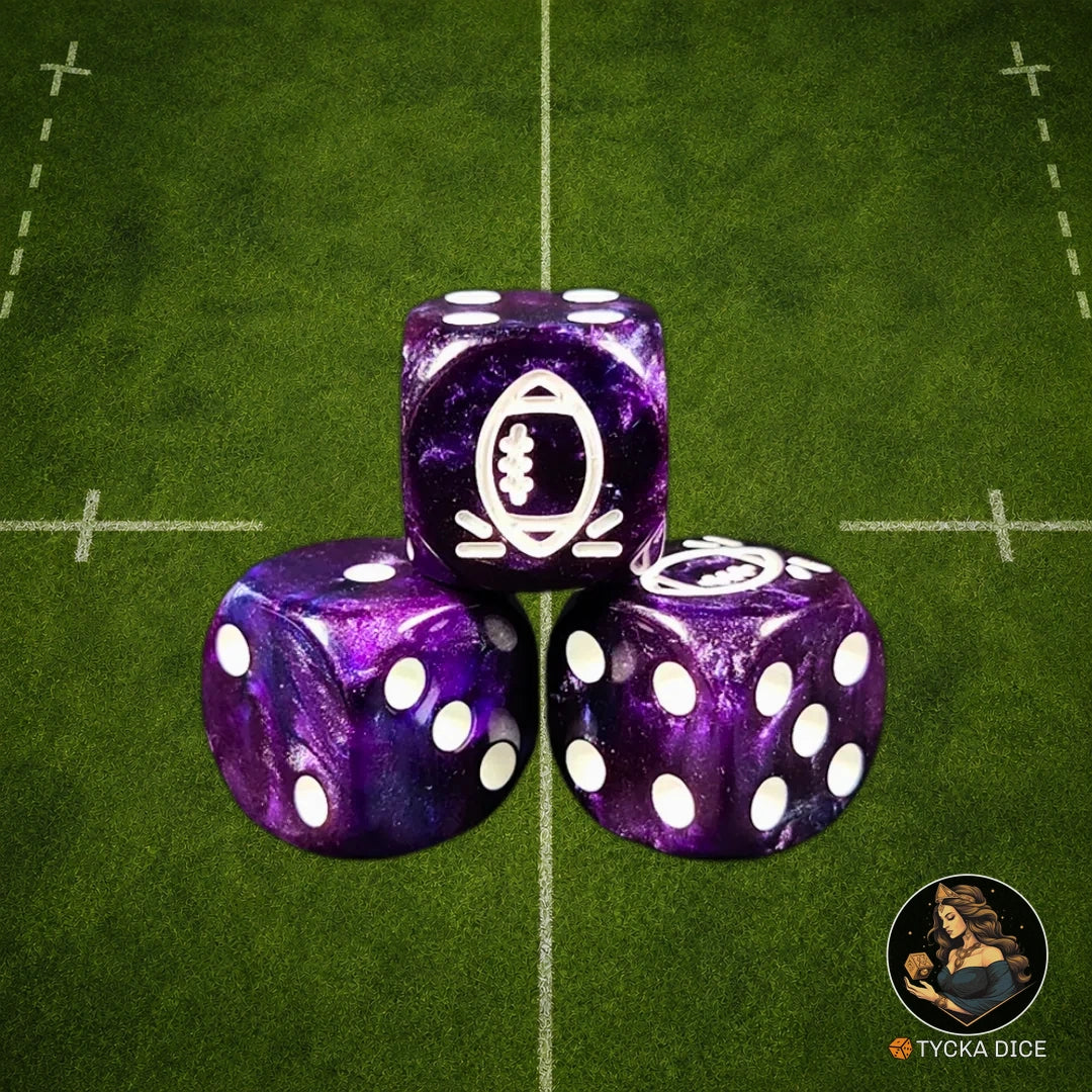 Fantasy Football Dice Classic Purple - D6 Dice | TYCKA DICE