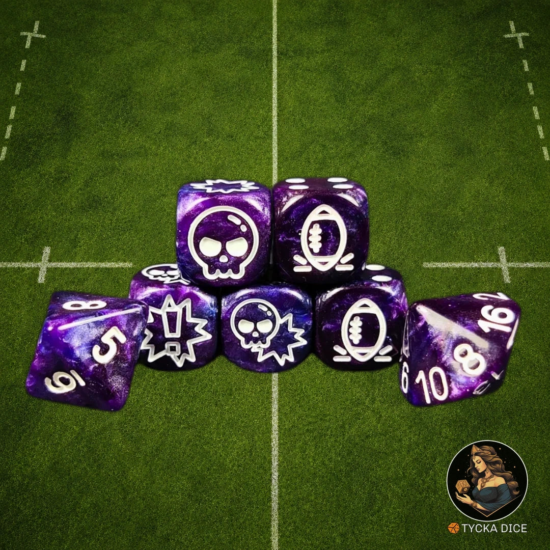 Fantasy Football Dice Classic Purple - Complete Set | TYCKA DICE
