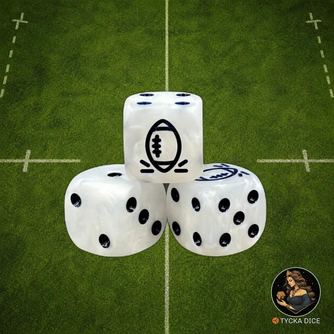Fantasy Football Dice Matte White - D6 Dice | TYCKA DICE