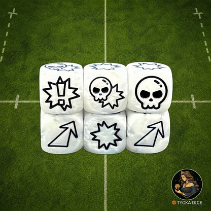 Fantasy Football Dice Matte White - Attack Dice | TYCKA DICE