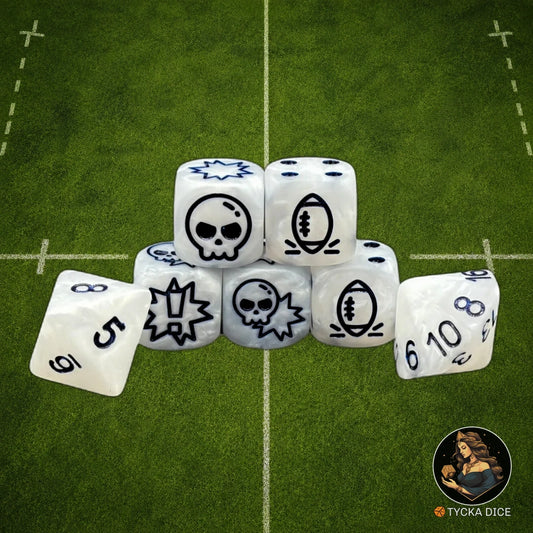Fantasy Football Dice Matte White - Complete Set | TYCKA DICE