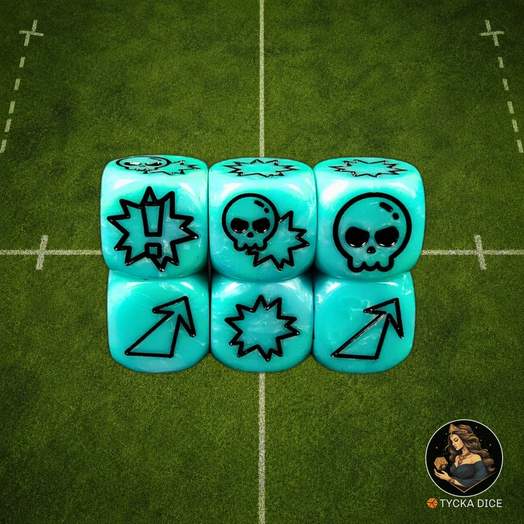 Fantasy Football Dice Ice Blue - Attack Dice | TYCKA DICE