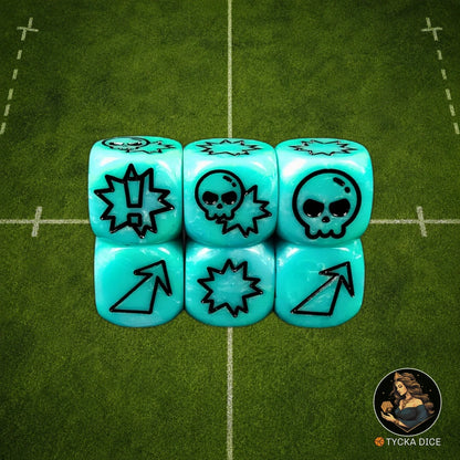 Fantasy Football Dice Ice Blue - Attack Dice | TYCKA DICE