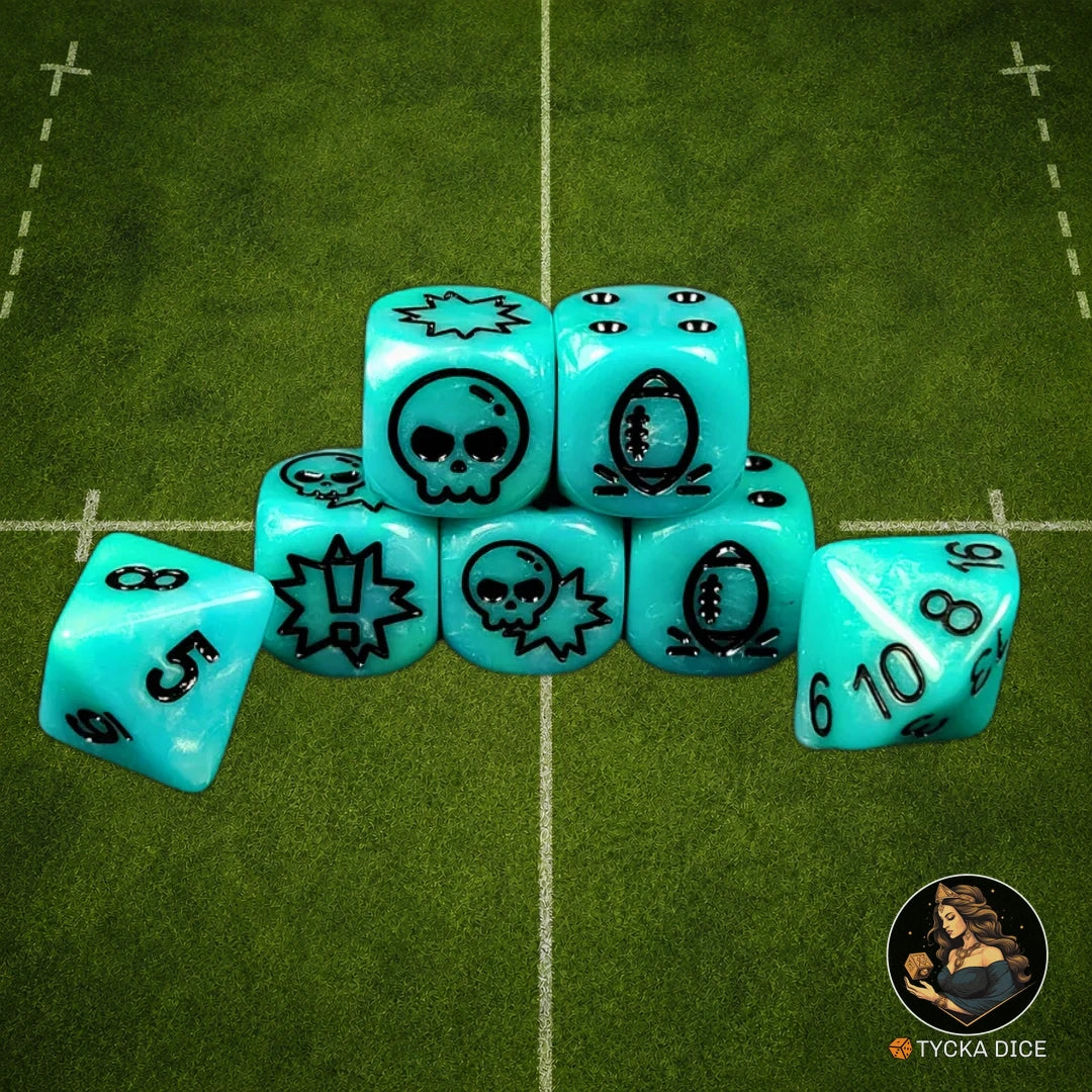 Fantasy Football Dice Ice Blue - Complete Set | TYCKA DICE