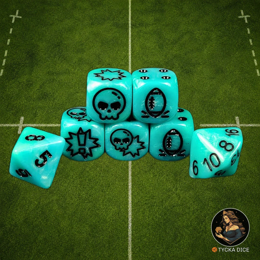 Fantasy Football Dice Ice Blue - Complete Set | TYCKA DICE