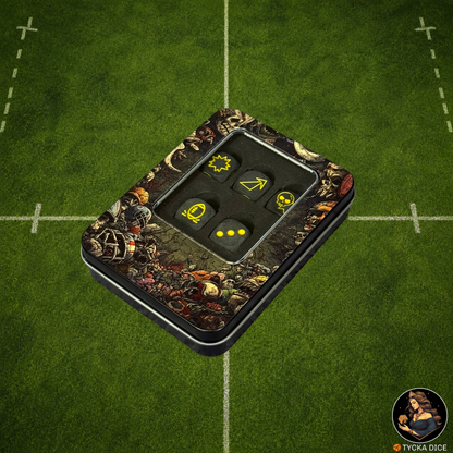 Fantasy Football Dice Matte Black with Yellow - Coach's Box | TYCKA DICE