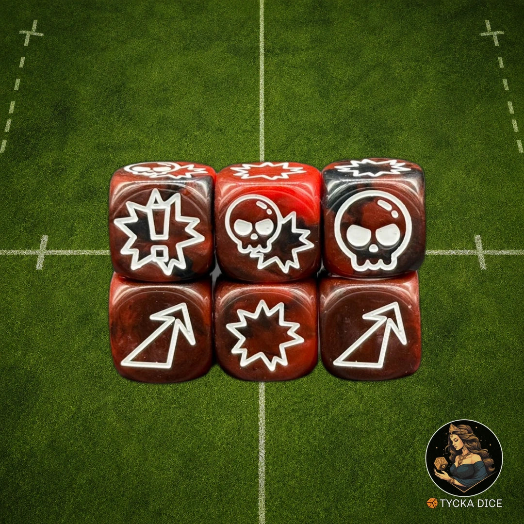 Fantasy Football Dice Classic Red - Attack Dice | TYCKA DICE