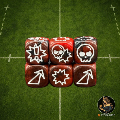 Fantasy Football Dice Classic Red - Attack Dice | TYCKA DICE