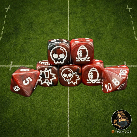 Fantasy Football Dice Classic Red - Complete Set | TYCKA DICE