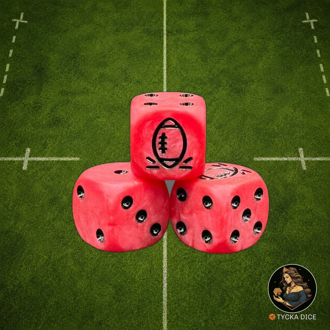 Fantasy Football Dice Matte Crimson - D6 Dice | TYCKA DICE