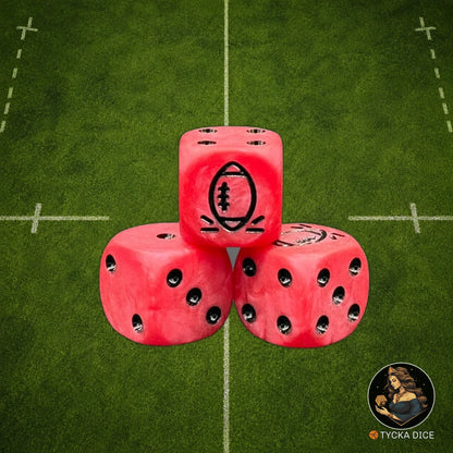 Fantasy Football Dice Matte Crimson - D6 Dice | TYCKA DICE