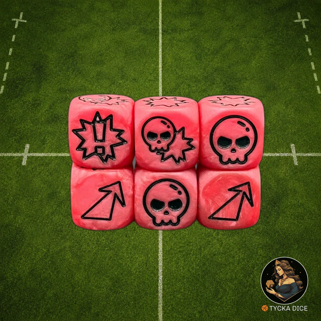 Fantasy Football Dice Matte Crimson - Attack Dice | TYCKA DICE