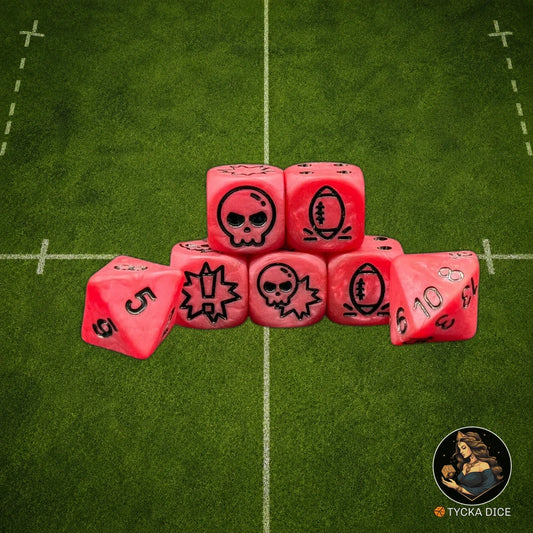 Fantasy Football Dice Matte Crimson - Complete Set | TYCKA DICE