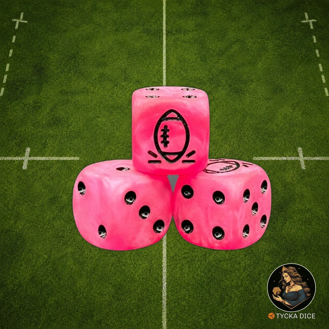 Fantasy Football Dice Matte Pink - D6 Dice | TYCKA DICE