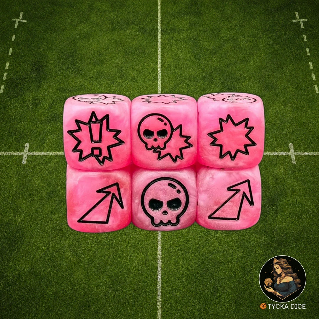 Fantasy Football Dice Matte Pink - Attack Dice | TYCKA DICE