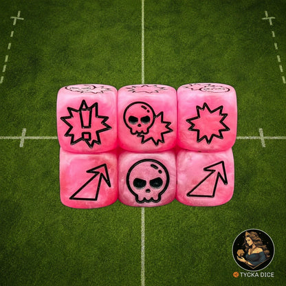 Fantasy Football Dice Matte Pink - Attack Dice | TYCKA DICE