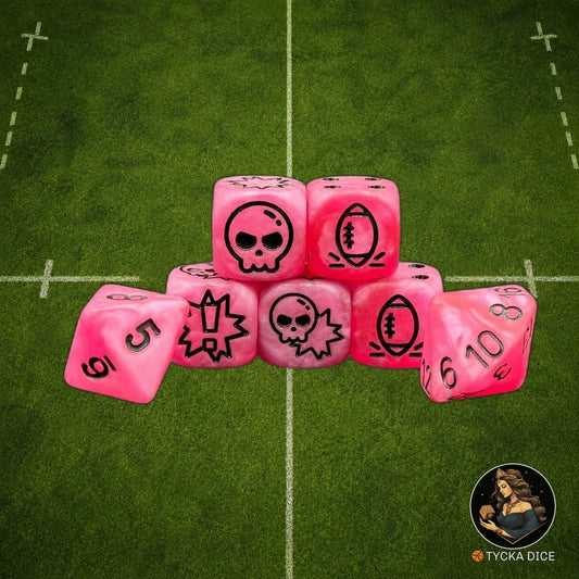 Fantasy Football Dice Matte Pink - Complete Set | TYCKA DICE