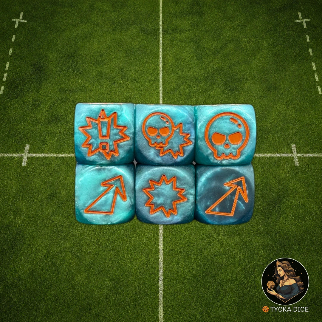 Fantasy Football Dice Matte Blue - Attack Dice | TYCKA DICE
