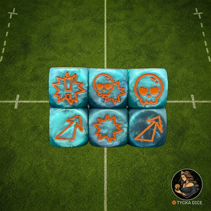 Fantasy Football Dice Matte Blue - Attack Dice | TYCKA DICE