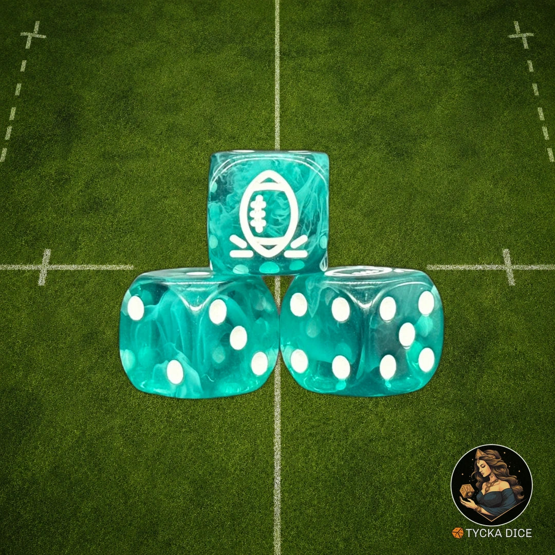 Fantasy Football Dice Translucid Blue - D6 Dice | TYCKA DICE