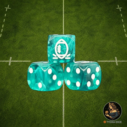 Fantasy Football Dice Translucid Blue - D6 Dice | TYCKA DICE