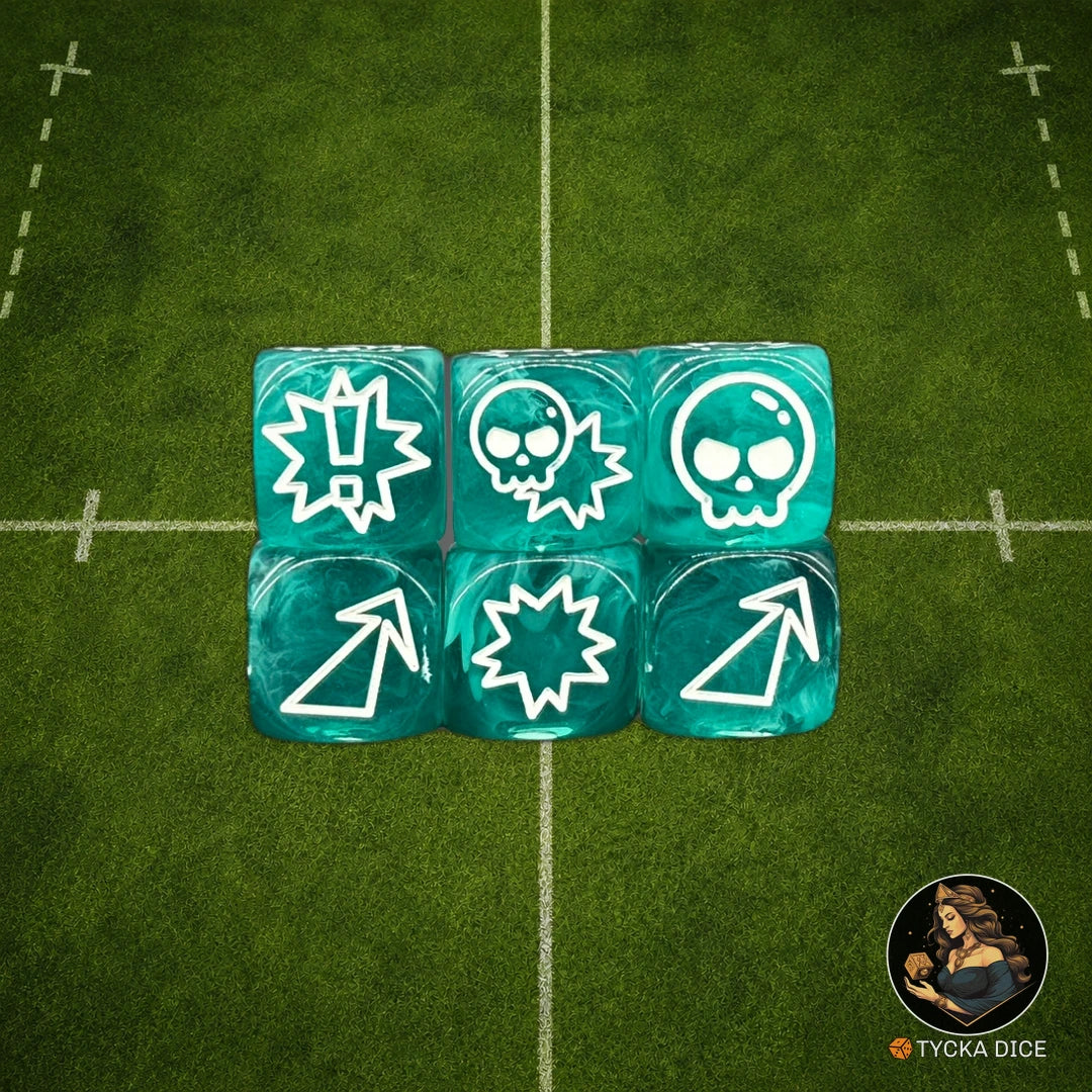 Fantasy Football Dice Translucid Blue - Attack Dice | TYCKA DICE