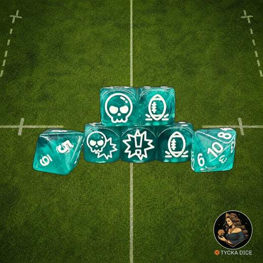 Fantasy Football Dice Translucid Blue - Complete Set | TYCKA DICE