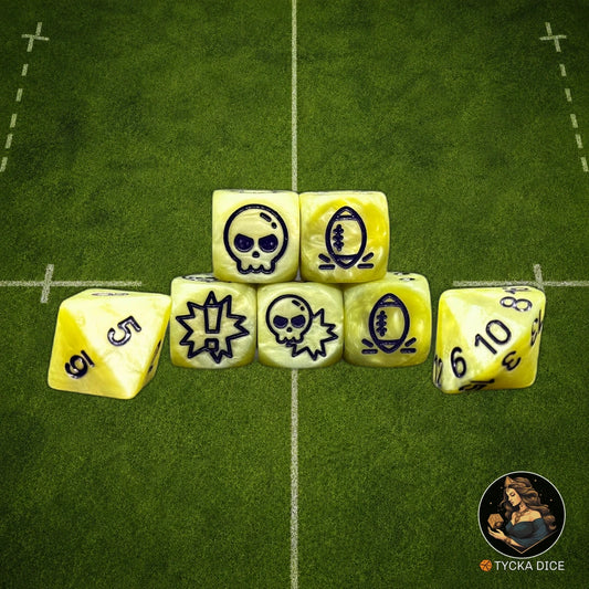 Fantasy Football Dice Matte Slime Green - Complete Set | TYCKA DICE