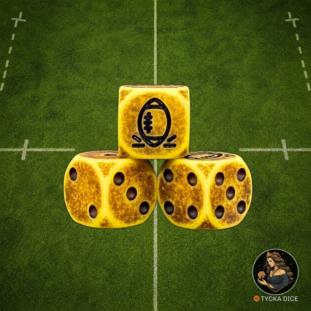 Fantasy Football Dice Antique Yellow - D6 Dice | TYCKA DICE